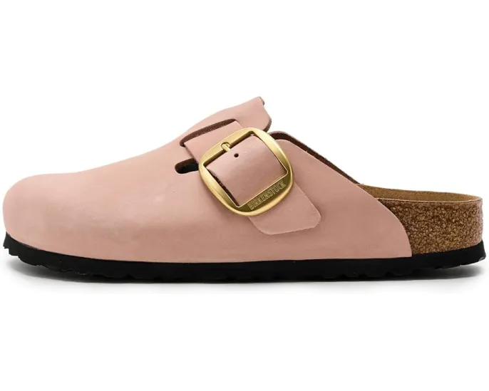 Клоги Birkenstock Boston Big Buckle из нубука с пробковой стелькой