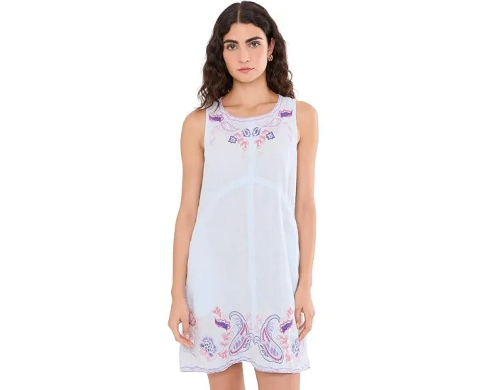 Льняное трикотажное платье Chevron Tank Dress от Johnny Was