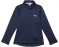 Кофта PUMA Golf Kids 1/4 Zip с воротником стойкой и регланными рукавами