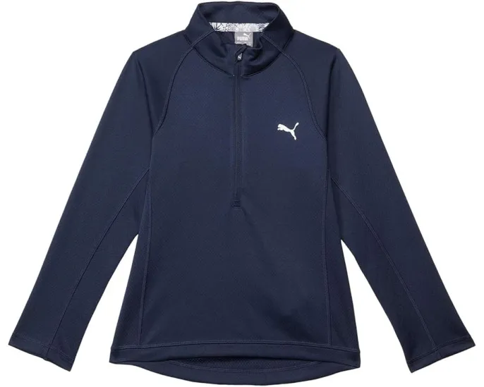 Кофта PUMA Golf Kids 1/4 Zip с воротником стойкой и регланными рукавами