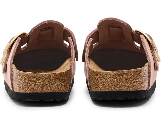 Клоги Birkenstock Boston Big Buckle из нубука с пробковой стелькой