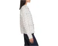 Жакет NIC+ZOE Nep Weave Military Fringe Mix Knit с вязаным узором