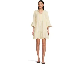 Хлопковое платье Cotton Dobby в ярус от Tommy Bahama с V-образным вырезом