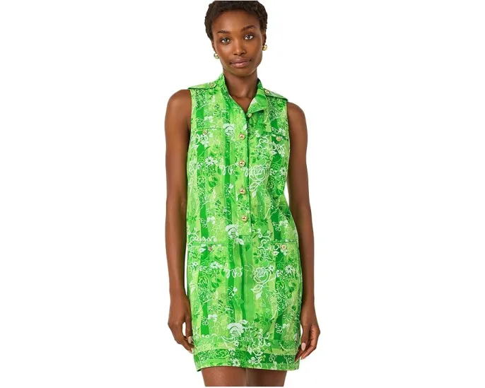 Платье-трапеция Zorella от Lilly Pulitzer с карманами и погонами