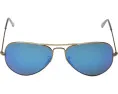 Ray-Ban RB3025 Aviator с зеркальными линзами Gold/Blue