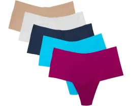 Hanky Panky Breathesoft High Rise Thong 5 Pack стринги с высокой талией и влагоотводящей тканью