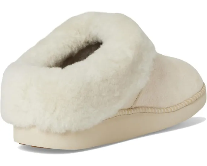 OluKai Домашние тапочки Ku‘I из натуральной кожи с меховой подкладкой