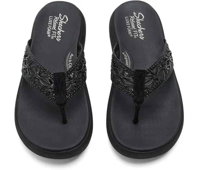 Сандалии SKECHERS Asana Luxe Ocean Breeze 2 с ажурным верхом и просторной посадкой Relaxed Fit