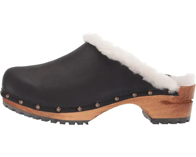 Сабо Sanita Hese из кожи яка с отделкой из овчины