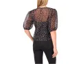 Блузка CeCe с коротким рукавом и принтом в горошек