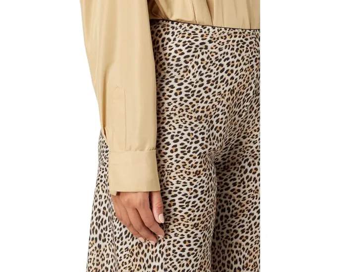 Широкие брюки Norma Kamali Bias Elephant с леопардовым принтом