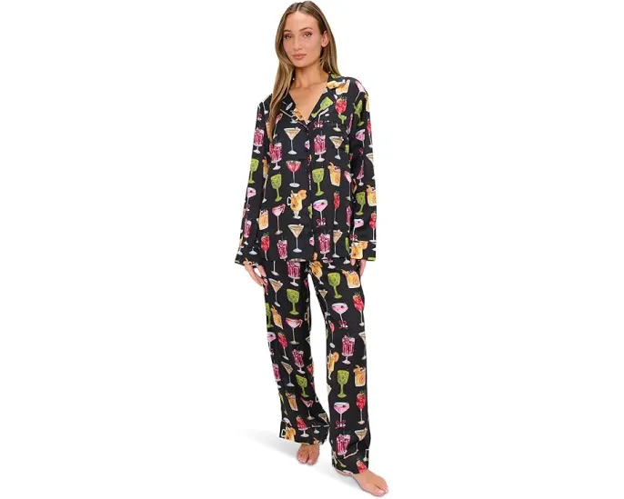 Пижамный комплект Show Me Your Mumu Classic из легкой ткани с V-образным вырезом