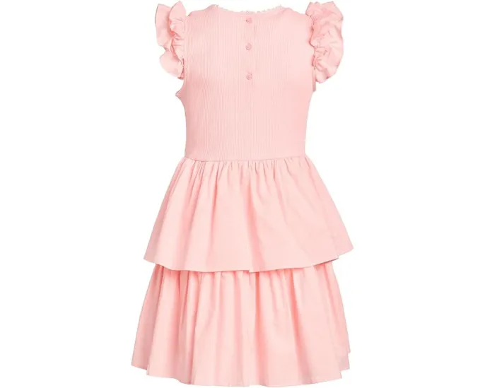 Платье смешанного стиля от Janie and Jack с ярусной юбкой и рукавами-крылышками