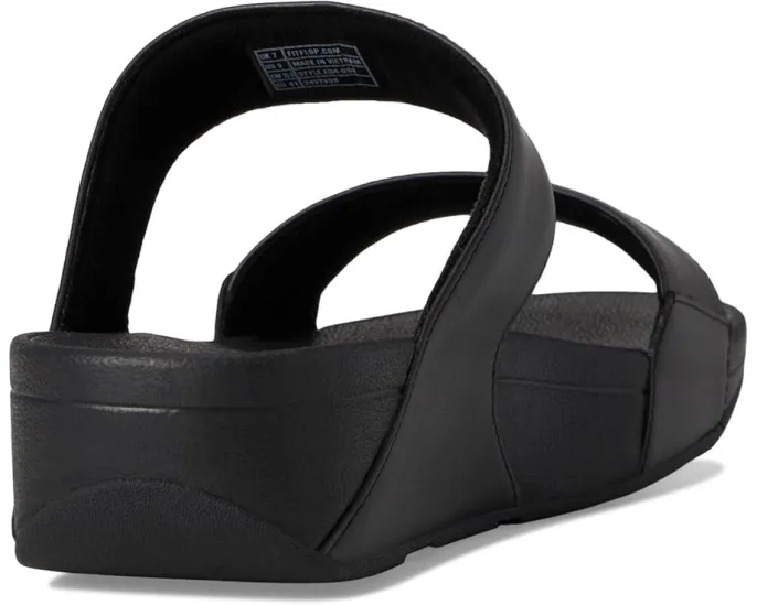 Сланцы FitFlop Lulu Leather с анатомической стелькой и клиновидным каблуком