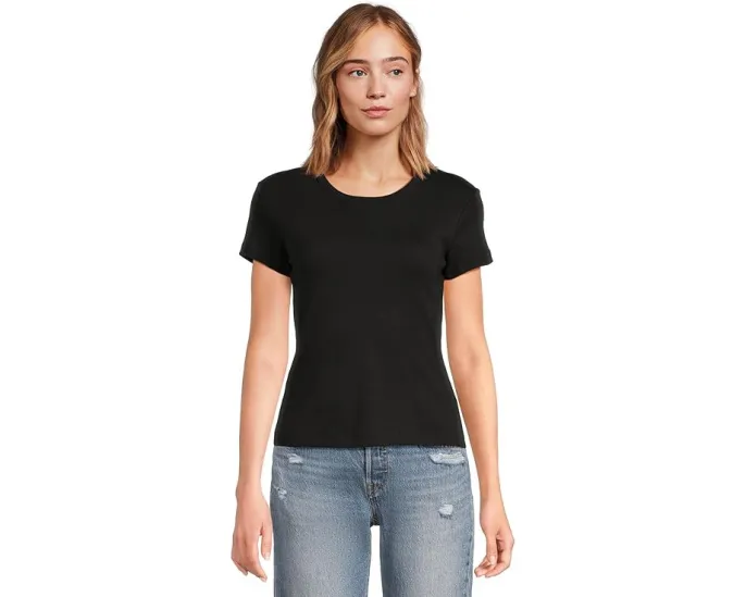 Футболка AllSaints Stevie из 100% хлопка с коротким рукавом и прямым подолом