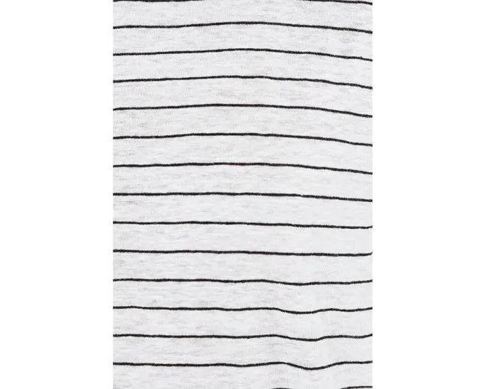 Organic Linen Jersey Stripe Crew Neck Short Sleeve Box Top