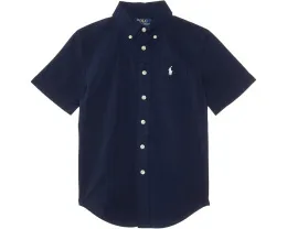 Хлопковая рубашка с коротким рукавом в полоску Polo Ralph Lauren Kids для малышей