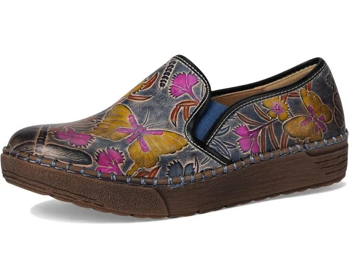 Яркие мокасины Priela с эластичными вставками и круглым носком