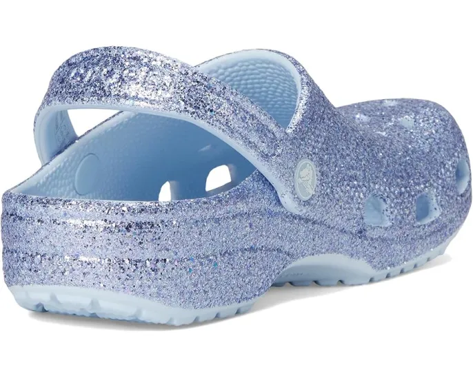 Crocs Classic Glitter Clogs детские блестящие сабо с пайетками