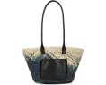 Calypso Woven Tote W/ Greek Floral Scarf