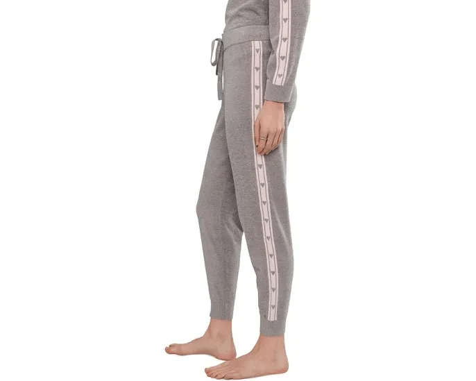 Джоггеры Barefoot Dreams CozyChic Ultra Lite Heart Stripe с контрастной полосой и сердцем
