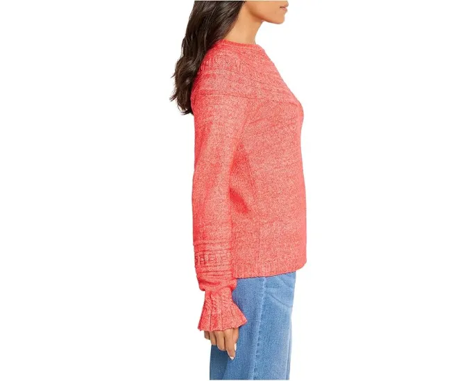 Уютный свитер NIC+ZOE Textural Dot с рельефным узором и манжетами-рюшами