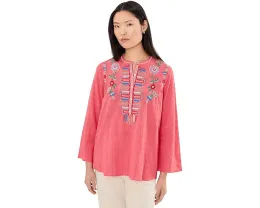 Туника Vintage Henley с длинным рукавом Johnny Was Roseton