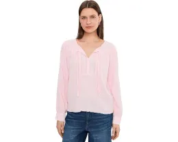 Long Sleeve Flowy Top with Lace Yoke