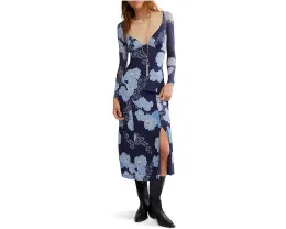 Платье миди Free People Calla с глубоким V-вырезом и разрезом