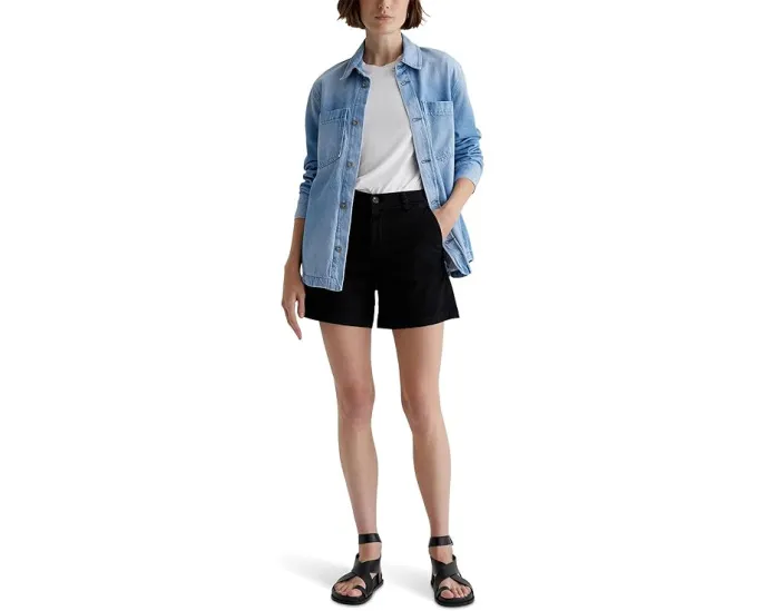 Шорты AG Jeans Jude из стрейч-твиля с прямым кроем и средней посадкой