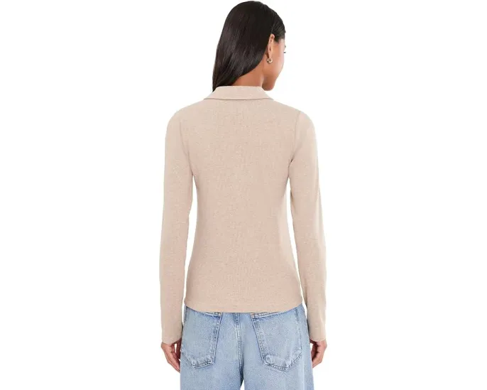 Поло Perfect Knit Rib с классическим воротником и длинными рукавами от NIC+ZOE