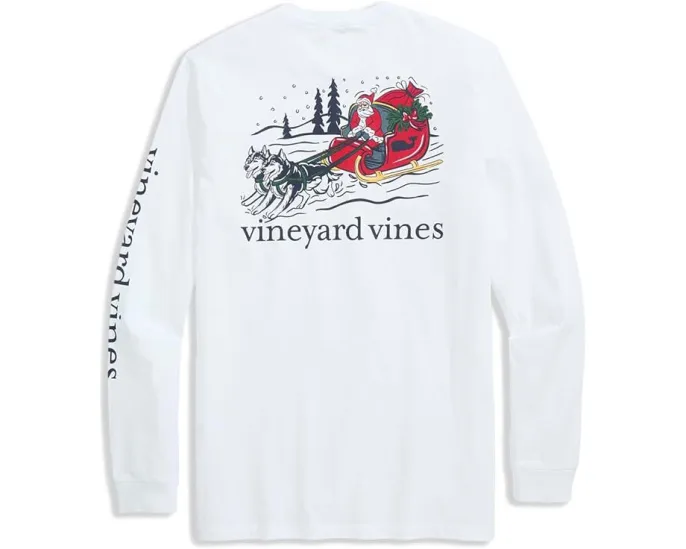 Длинная футболка Dog Flying Presents с праздничным принтом Vineyard Vines