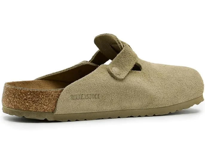 Клоги Birkenstock Boston из замши с анатомической стелькой и регулируемой пряжкой