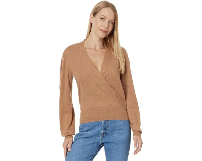 Свитер Lilla P Long Sleeve Surplice с V-образным вырезом и перекрестным передом