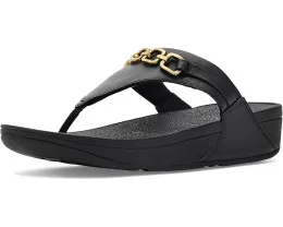 Сандалии FitFlop Lulu с квадратным носком и цепочкой из кожи