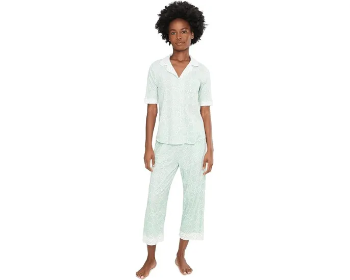 Комплект пижамы Karen Neuburger с рукавом до локтя и капри с поясом на шнурке