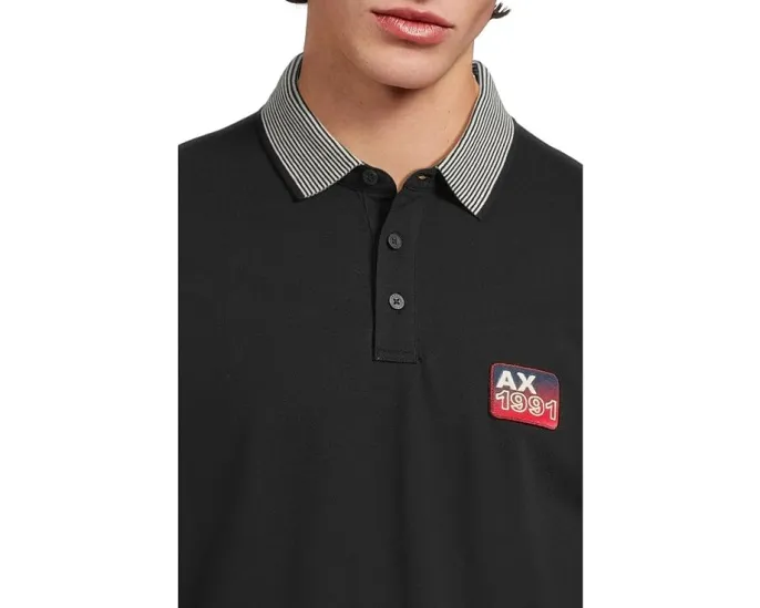 Поло Armani Exchange Small Logo с контрастными деталями