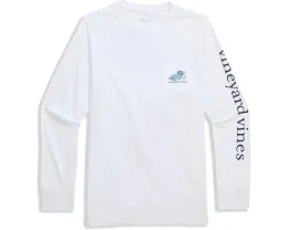 Длинная футболка Vineyard Vines Kids Top Dog с карманом для малышей, детей младшего и старшего возраста