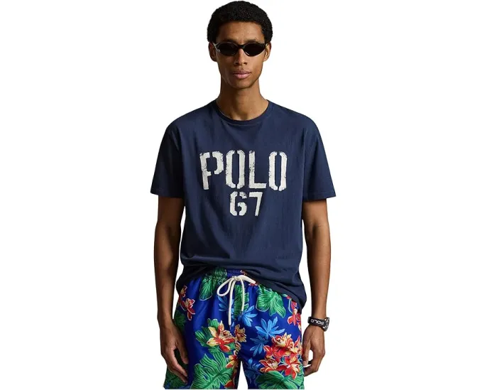 Хлопковая футболка Polo Ralph Lauren с принтом свободного кроя