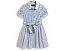 Платье-рубашка Polo Ralph Lauren Kids из хлопкового поплина с классическими полосками и цветочным принтом