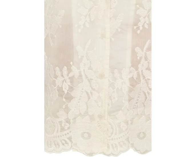 Рубашка Vince Camuto с короткими рукавами и отложным воротником с вышивкой