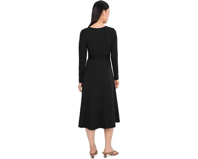 Платье миди Fit & Flare Faux Wrap PACT из органического хлопка