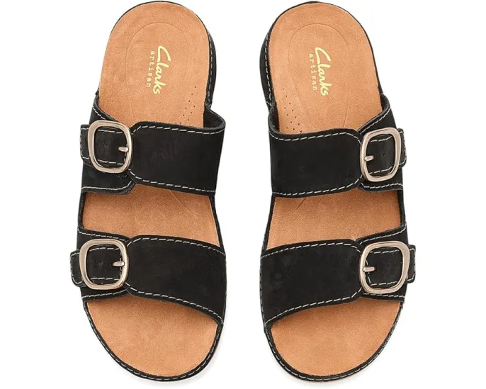 Сандалии Clarks Cecily Step на клине с пряжками и подошвой из термопластичной резины