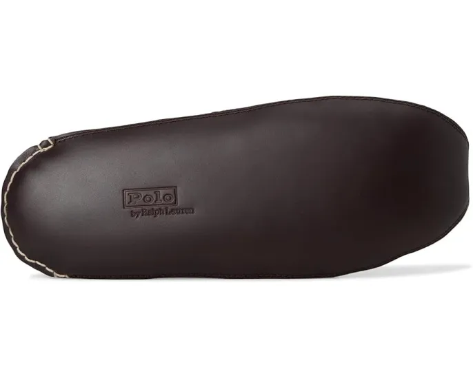 Домашние тапочки Yarmond с натуральной овчиной и кожаной подошвой Polo Ralph Lauren