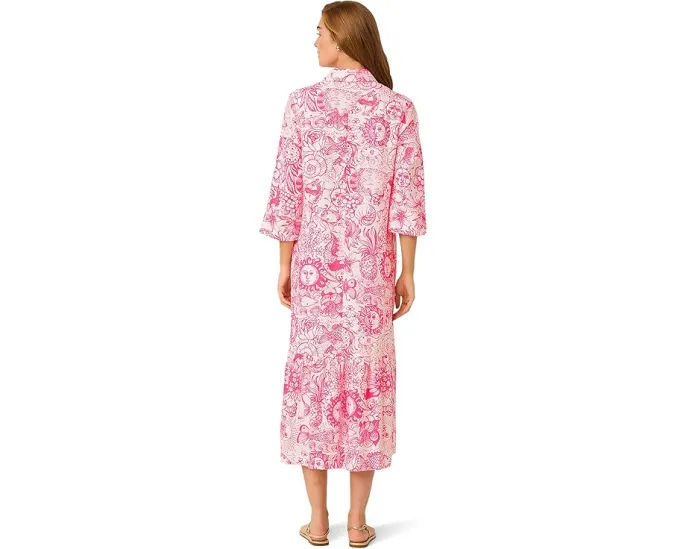 Lilly Pulitzer Платье макси Alora с V-образным вырезом и планкой на пуговицах