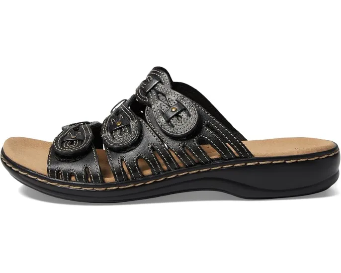 Сандалии Clarks Leisa Faye с открытым носком и регулируемыми застежками на липучках