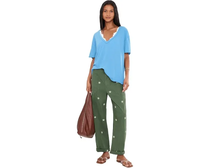 Футболка Free People Nina Tee V с V-образным вырезом и свободным кроем
