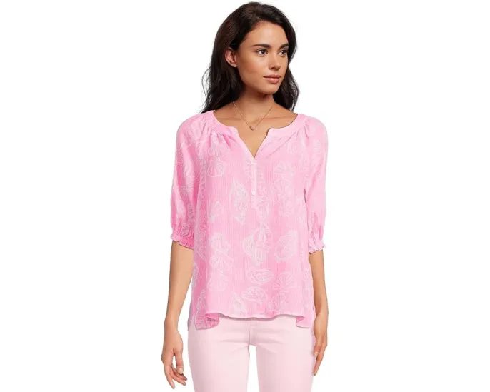 Блуза Lilly Pulitzer Caprina Top из льна с длинным рукавом