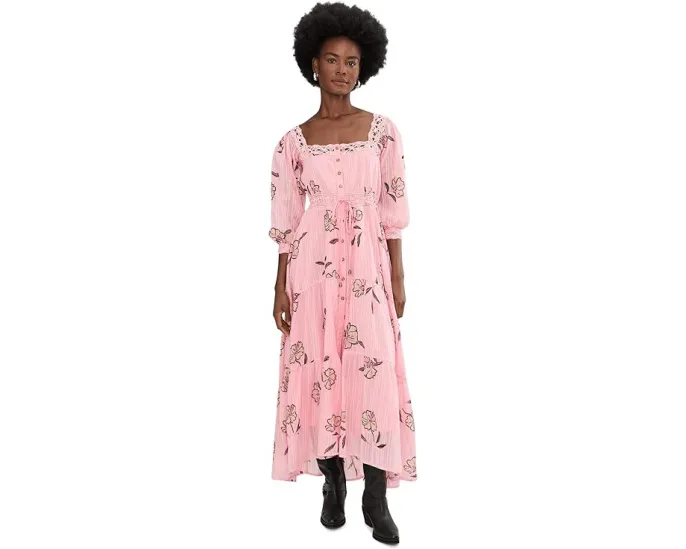Макси-платье Free People Morning Meadows с длинным рукавом