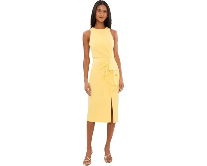 Платье миди Halter Ruffle Midi от Adrianna Papell с рюшами